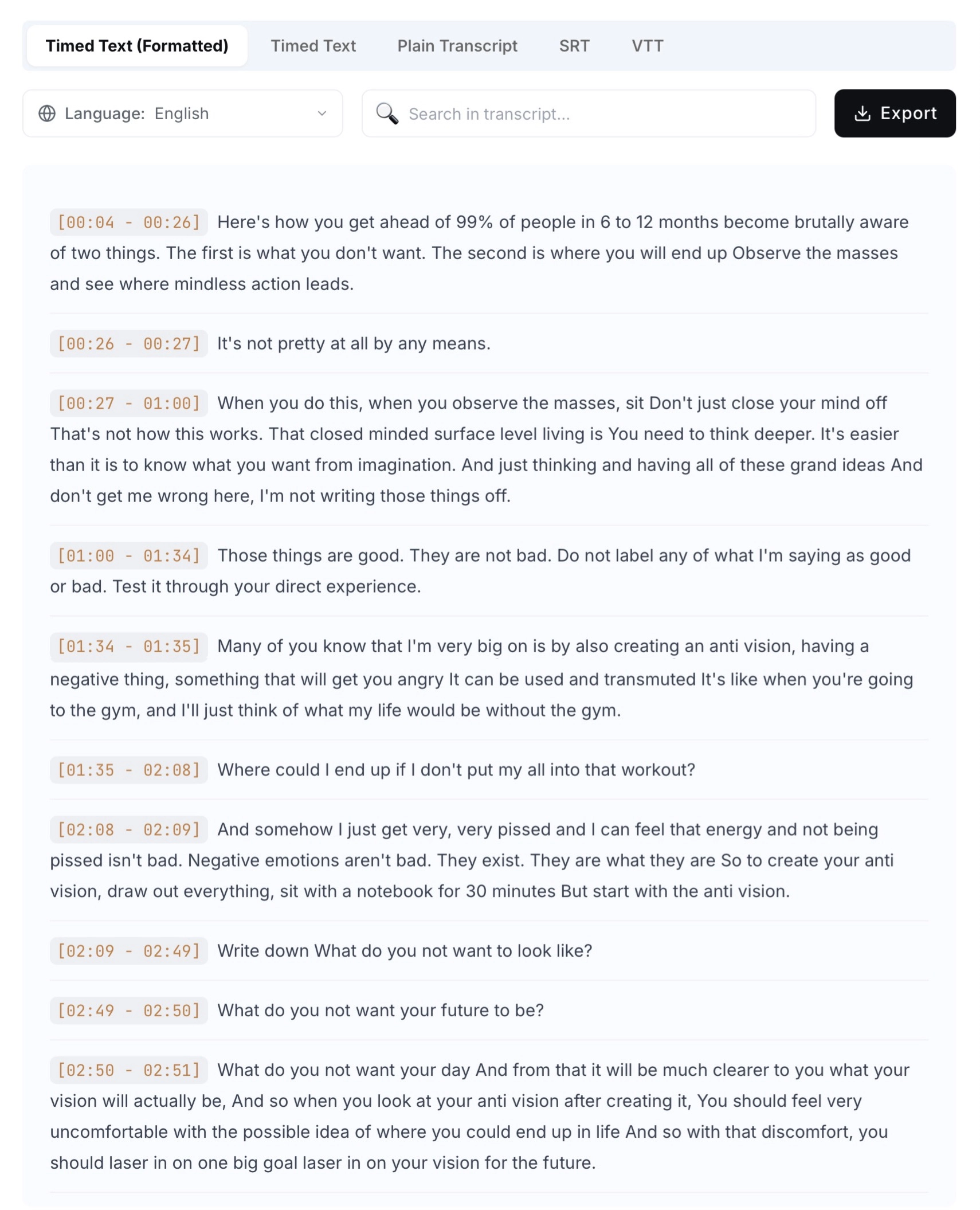 Raw YouTube Transcript (Noise)